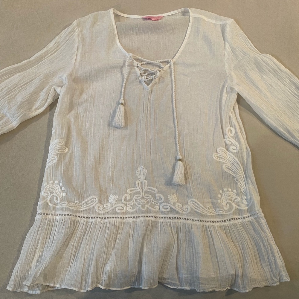 White Lilly Pulitzer Summer Blouse